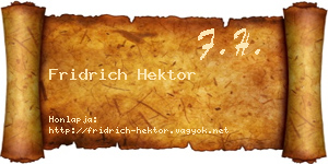 Fridrich Hektor névjegykártya